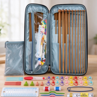 Bamboo Knitting Needle Set – Comprehensive Multi-Functional Accessory Kit