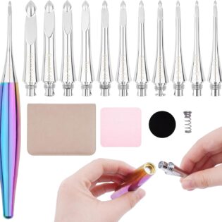 Colorful Interchangeable-Handle Crochet Hook Set – Multi-Size Metal Hook Heads