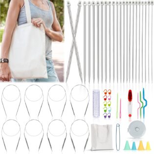 Metal Straight Knitting Needle Set – Comprehensive DIY Yarn Craft Accessory Kit