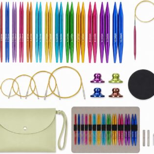Colorful Interchangeable Circular Knitting Needle Set – Complete Tool Kit for Hand Knitting
